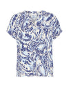 B.young MmJoella V-Neck Top - Blue Paisley