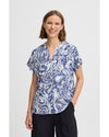 B.young MmJoella V-Neck Top - Blue Paisley