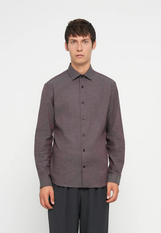 Jack & Jones Parker Melange Long Sleeve Shirt - Winetasting