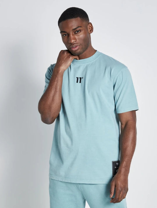11 Degrees Acid Wash T-Shirt - Acid Wash Green [Size XS]