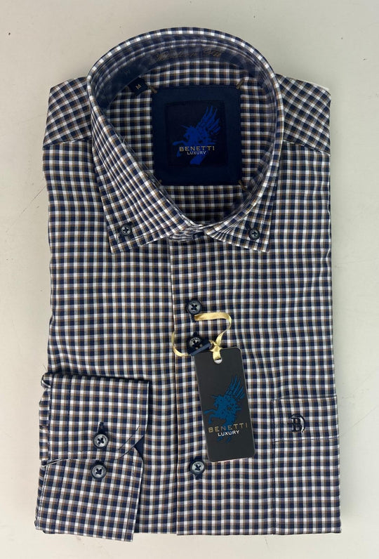 Benetti Thames Shirt - Coffee(Size2XL)