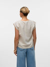 Vero Moda Safa V-Neck Lace Top - Pumice Stone