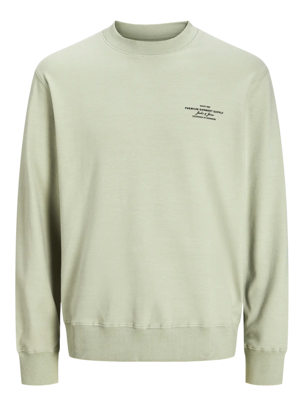 Jack & Jones Chad Branding Sweat Crew - Aqua Grey [Size 2XL]
