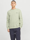 Jack & Jones Chad Branding Sweat Crew - Aqua Grey [Size 2XL]