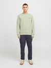 Jack & Jones Chad Branding Sweat Crew - Aqua Grey [Size 2XL]