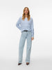 Vero Moda Doffy Long Sleeve O-Neck Knit- Ice Water Blue