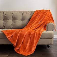 Night Zone Ribbed Chunky Blanket -  Orange