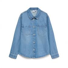 Vero Moda Frida Long Sleeve Denim Shirt Mix - Light Blue Denim