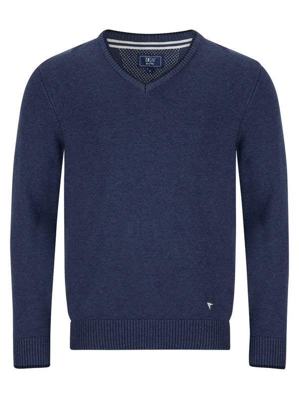 Daniel Grahame Drifter V-Neck Sweater - Deep Navy