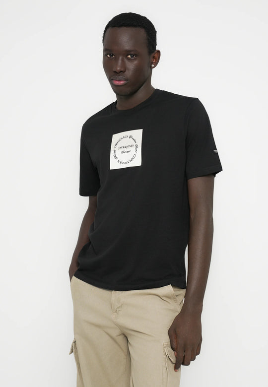 Jack & Jones Skills Square Branding Tee - Black