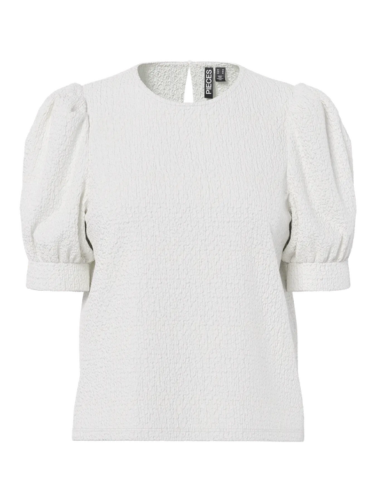 Pieces Jamal 2/4 O-Neck Top - Cloud Dancer