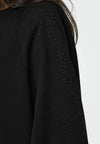 Only Zenna Long Sleeve Oversize Stone Sweater - Black/Black Rhinestones