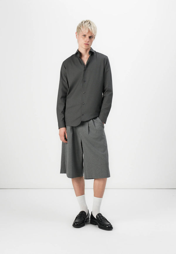 Jack & Jones Parker Melange Long Sleeve Shirt - Black