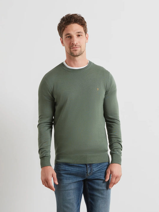 Farah Mullen Merino Wool Crew Neck - Rosemary