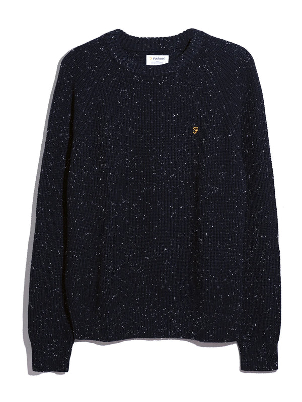 Farah Sage Nepped Sweater - True Navy