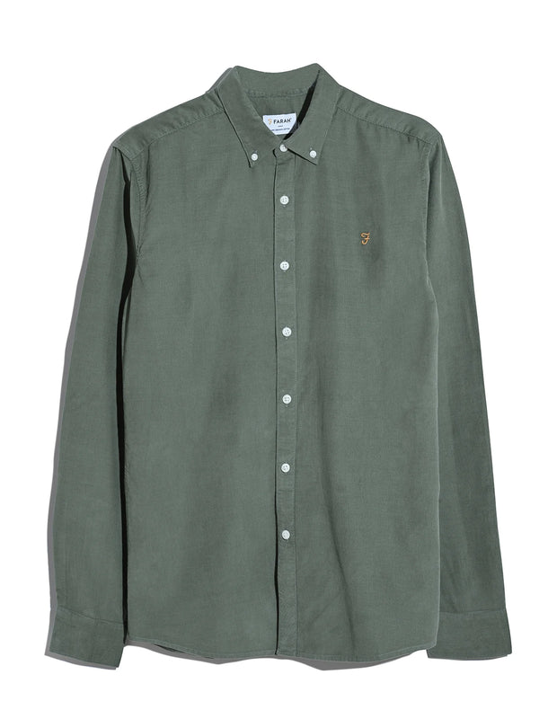 Farah Fontella Slim Fit Corduroy Shirt - Tarragon Green
