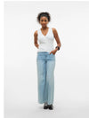 Vero Moda Willow Short Sleeve V-Neck Polo Top - Snow White