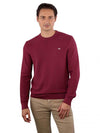 Gant Cotton Micro Textured C-Neck - Wine Red [Size XL]