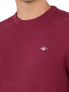 Gant Cotton Micro Textured C-Neck - Wine Red [Size XL]