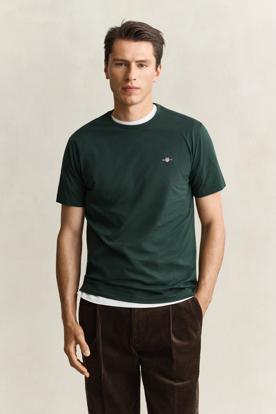 Gant Regular Shield SS T-Shirt - Tartan Green