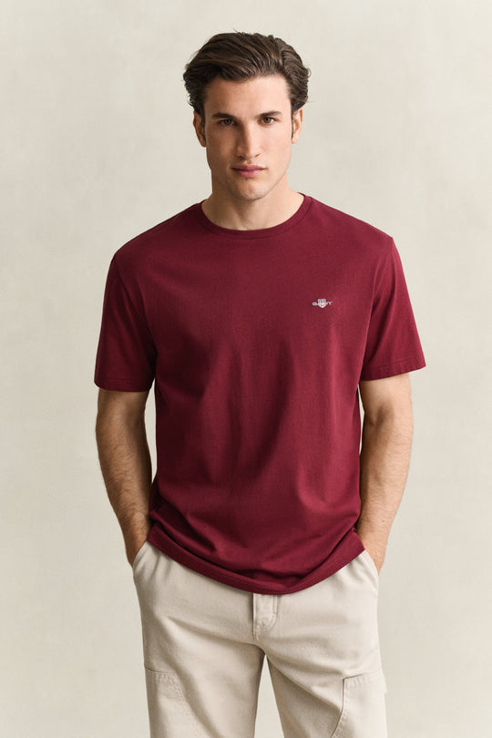 Gant Regular Shield SS T-Shirt - Deep Grape Wine