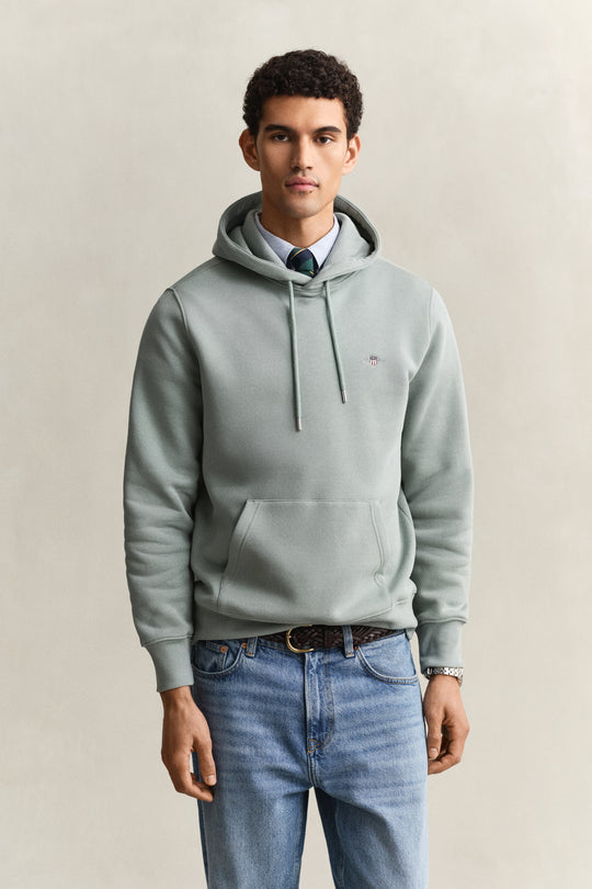 Gant Reg Shield Hoodie - Ceramic Grey