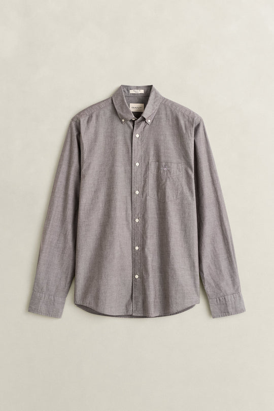 Gant Regular Classic Poplin Shirt - Black Brown