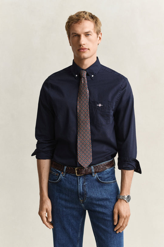 Gant Regular Classic Poplin Shirt - Evening Blue