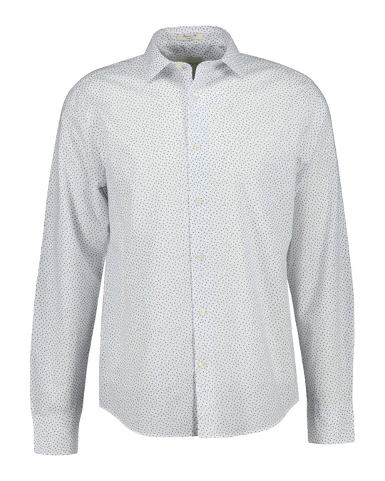 Gant Reg Poplin AOP Shirt - White
