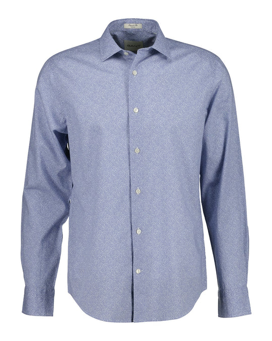 Gant Reg Poplin AOP Shirt - Faded Denim