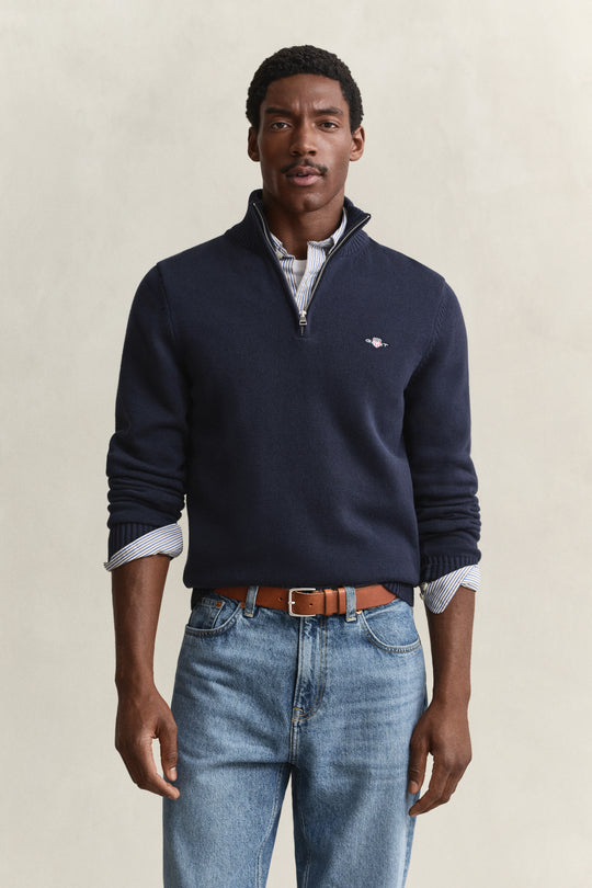 Gant Half Zip Sweater - Evening Blue