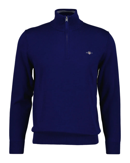 Gant Classic Cotton Half Zip - Rich Navy