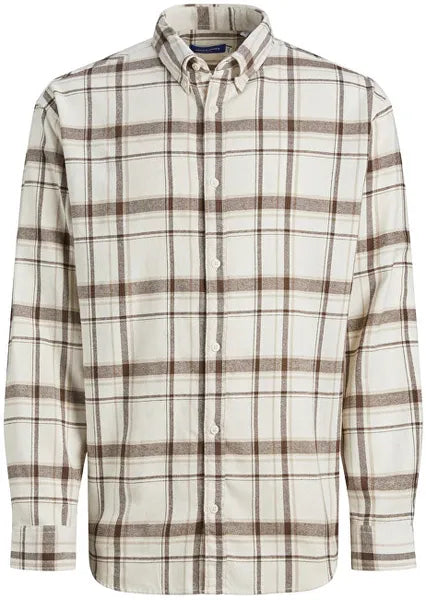 Jack & Jones Cozy Flannel Check Shirt - Cloud Dancer
