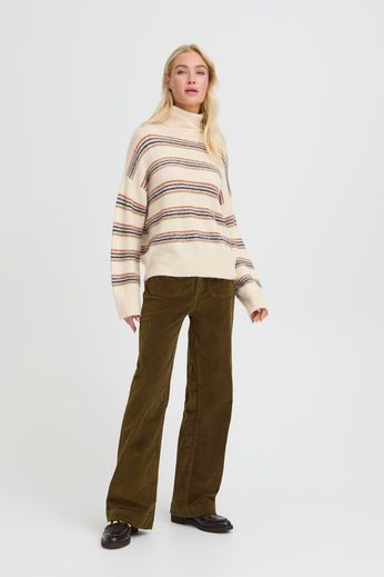 B.Young Monna Stripe Jumper - Birch Melange