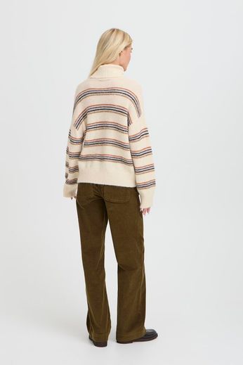 B.Young Monna Stripe Jumper - Birch Melange