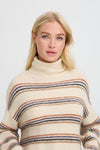 B.Young Monna Stripe Jumper - Birch Melange