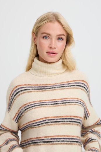 B.Young Monna Stripe Jumper - Birch Melange