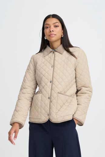 b.young Berta Collar Jacket - Oyster