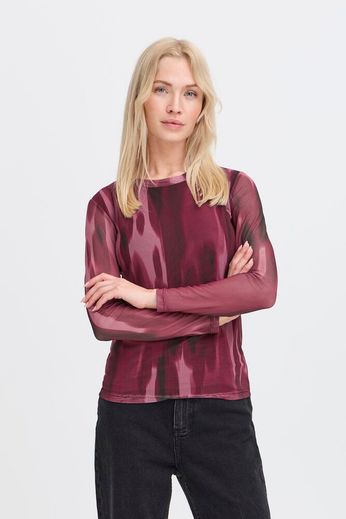 B.Young Paloma Mesh Long Sleeve Top