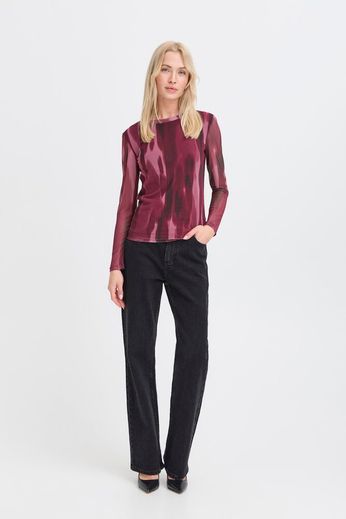 B.Young Paloma Mesh Long Sleeve Top