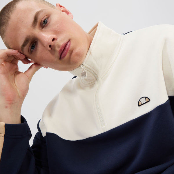 Ellesse Ineralo 1/4 Zip Top - Off White/Navy