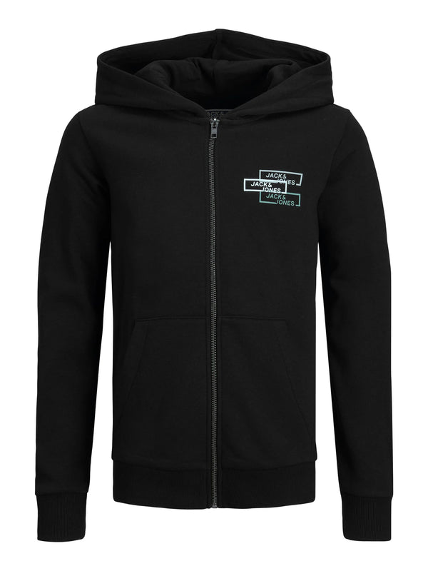 Jack & Jones Space Logo Sweat Zip Hood - Black