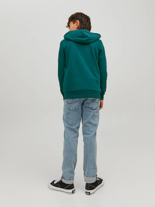 Jack & Jones Space Logo Sweat Zip Hood - Deep Teal 140 [Size 10]