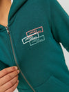 Jack & Jones Space Logo Sweat Zip Hood - Deep Teal 140 [Size 10]