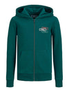 Jack & Jones Space Logo Sweat Zip Hood - Deep Teal 140 [Size 10]