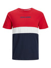 Jack & Jones Reid Blocking Tee SS Noos - Tango Red