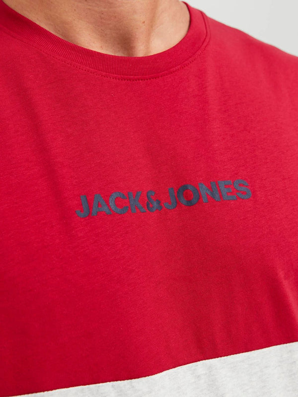 Jack & Jones Reid Blocking Tee SS Noos - Tango Red