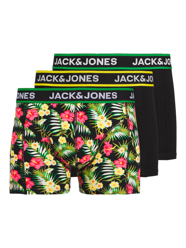 Jack & Jones Pink Flowers Trunks 3-Pack - Black