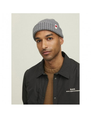Jack & Jones RDD Knit Short Beanie - Grey Melange