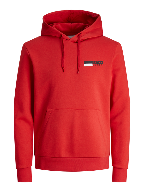 Jack & Jones Corp Logo Sweat Hood - True Red